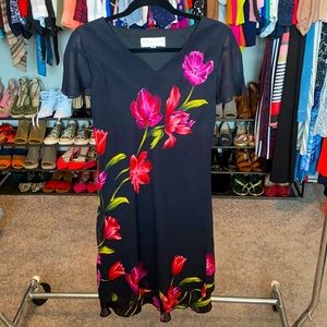 Black floral (tulips) dress.